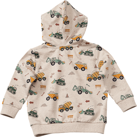 Sweatshirt mit Baustellen-Muster & Kapuze, beige, Gr. 122 ALANA