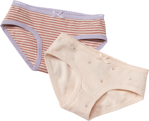 Slips mit Blumen-Muster + Ringeln, beige + rosa, Gr. 134/140 ALANA