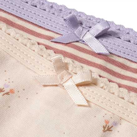 Slips mit Blumen-Muster + Ringeln, beige + rosa, Gr. 110/116 ALANA
