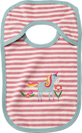 Lätzchen mit Einhorn-Motiv, rosa & weiß ALANA