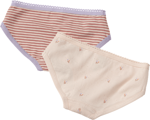 Slips mit Blumen-Muster + Ringeln, beige + rosa, Gr. 110/116 ALANA