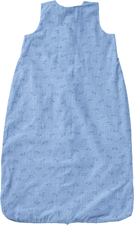 Schlafsack 0,5 TOG mit Wal-Muster, blau, 80 cm ALANA