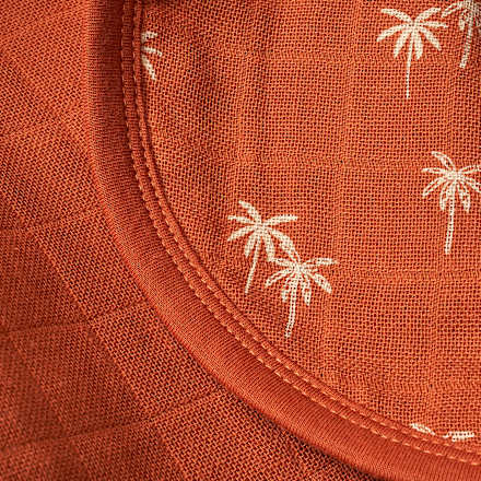 Decke aus Musselin mit Palmen-Muster, braun, ca. 1 x 1 m ALANA