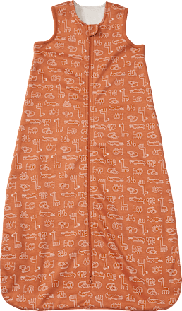 Schlafsack 1 TOG, mit Tier-Muster, orange, 80 cm ALANA