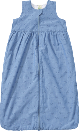 Schlafsack 0,5 TOG mit Wal-Muster, blau, 80 cm ALANA