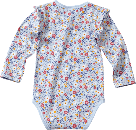 Body Langarm Pro Climate mit Blumen-Muster, blau, Gr. 86/92 ALANA