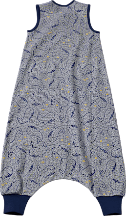 Schlafsack mit Beinen 0,5 TOG, mit Wal-Muster, blau, 110 cm ALANA