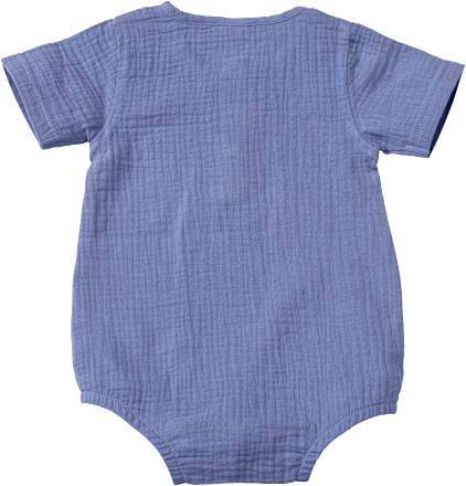 Body Kurzarm aus Musselin, blau, Gr. 86/92 ALANA