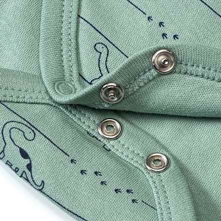 Wickelbody mit Dino-Muster, grün, Gr. 50/56 ALANA