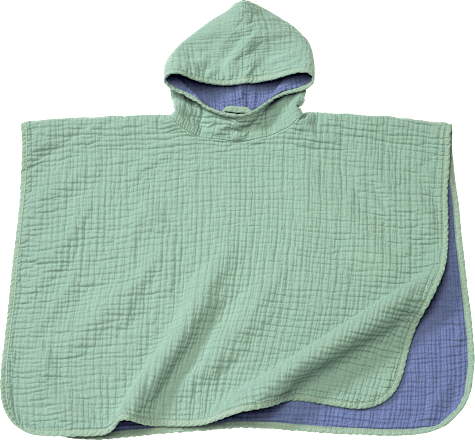 Badeponcho aus Musselin, grün & blau ALANA