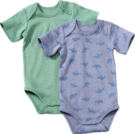 Bodys Kurzarm, blau & grün, Gr. 98/104 ALANA