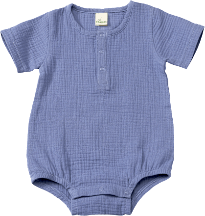 Body Kurzarm aus Musselin, blau, Gr. 86/92 ALANA