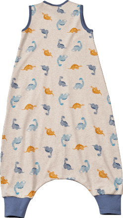 Schlafsack mit Beinen 1 TOG mit Dino-Muster, beige & blau, 100 cm ALANA