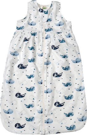 Schlafsack 0,5 TOG, mit Wal-Muster, weiß, 80 cm ALANA