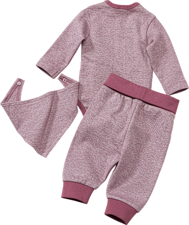 Set bestehend aus Wickelbody, Hose & Halstuch, beere, Gr. 50/56 ALANA