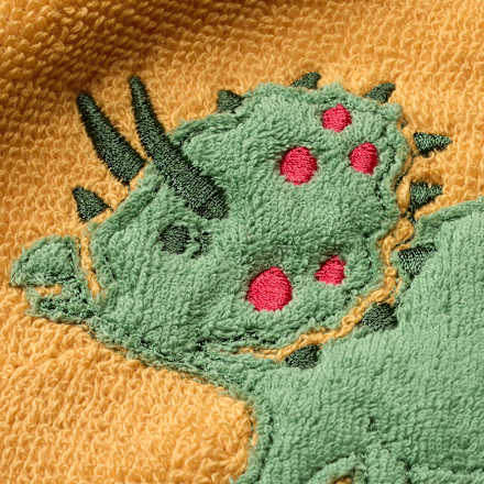 Ärmellätzchen mit Dino-Motiv, gelb ALANA