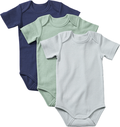 Bodys Kurzarm, grün + blau, Gr. 98/104 ALANA