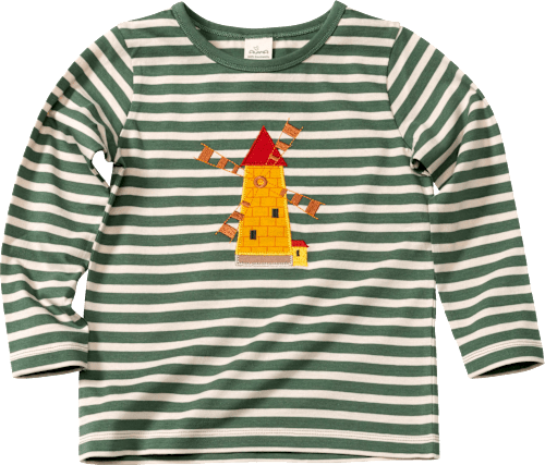 Kinder Langarmshirt, Gr. 110, in Bio-Baumwolle, grün ALANA