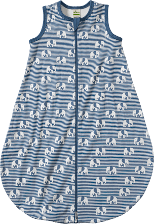 Schlafsack 1 TOG, mit Elefanten-Muster, blau, 70 cm ALANA
