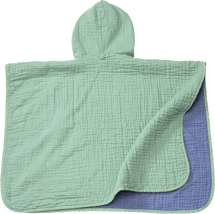 Badeponcho aus Musselin, grün & blau ALANA