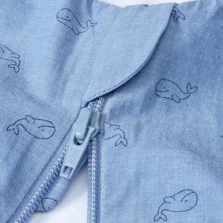 Schlafsack 0,5 TOG mit Wal-Muster, blau, 80 cm ALANA
