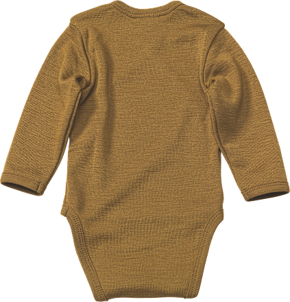 Wickelbody aus Bio-Wolle und Seide, olivgrün, Gr. 62/68 ALANA