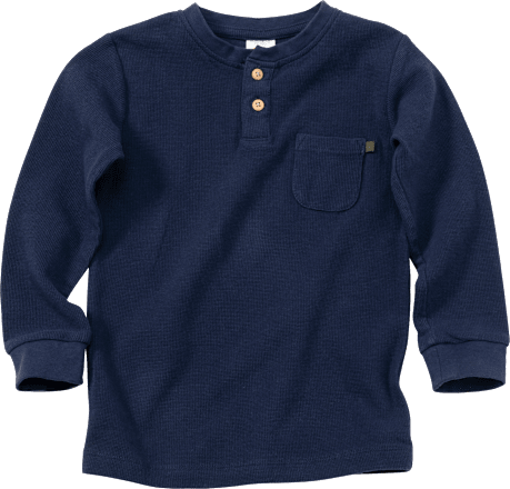 Kinder Langarmshirt, Gr. 122, in Baumwolle, blau PUSBLU
