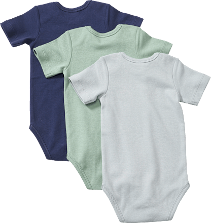 Bodys Kurzarm, grün + blau, Gr. 98/104 ALANA