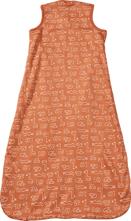Schlafsack 1 TOG, mit Tier-Muster, orange, 90 cm ALANA
