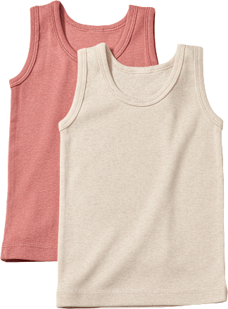 Unterhemden, beige + rosa, Gr. 110/116 ALANA