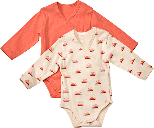 Wickelbodys, beige + rot, Gr. 50/56 ALANA