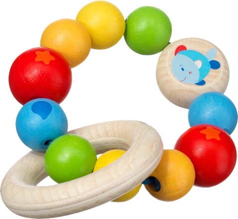 Greifling Fisch, aus Holz, bunt, für Mädchen und Jungen fehn