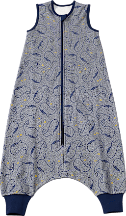 Schlafsack mit Beinen 0,5 TOG, mit Wal-Muster, blau, 110 cm ALANA