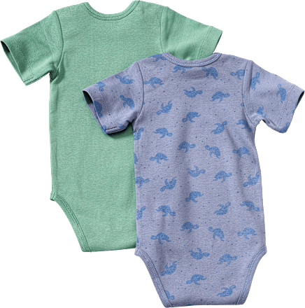 Bodys Kurzarm, blau & grün, Gr. 74/80 ALANA