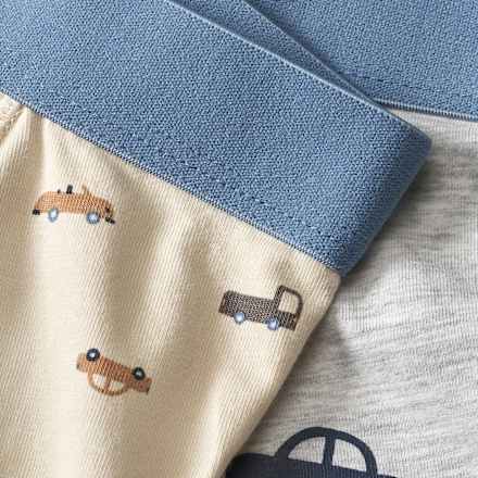 Boxerhorts mit Auto-Motiv, beige + grau, Gr. 134/140 ALANA