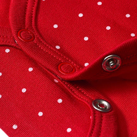 Body Kurzarm mit Punkte-Muster, rot, Gr. 86/92 ALANA