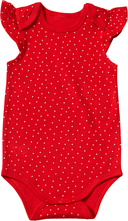 Body Kurzarm mit Punkte-Muster, rot, Gr. 98/104 ALANA