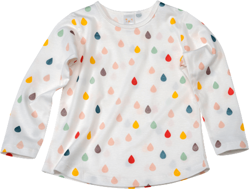 Kinder Langarmshirt, Gr. 110, in Baumwolle, weiß, bunt PUSBLU