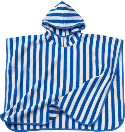 Badeponcho mit Streifen, blau & weiß ALANA