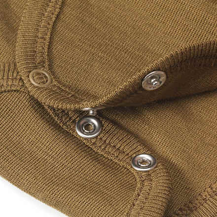 Wickelbody aus Bio-Wolle und Seide, olivgrün, Gr. 62/68 ALANA