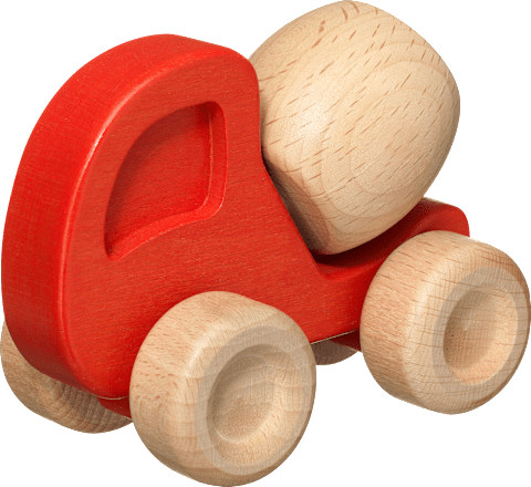 Betonmischer aus Holz, rot, braun, für Mädchen und Jungen fehn