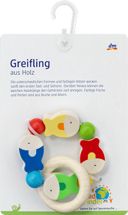 Greifling Fische aus Holz, bunt, für Mädchen und Jungen fehn