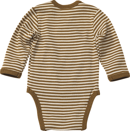 Wickelbody aus Bio-Wolle und Seide, weiß & olivgrün, Gr. 74/80 ALANA