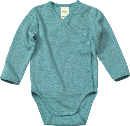 Wickelbody aus Bio-Wolle und Seide, mint, Gr. 62/68 ALANA