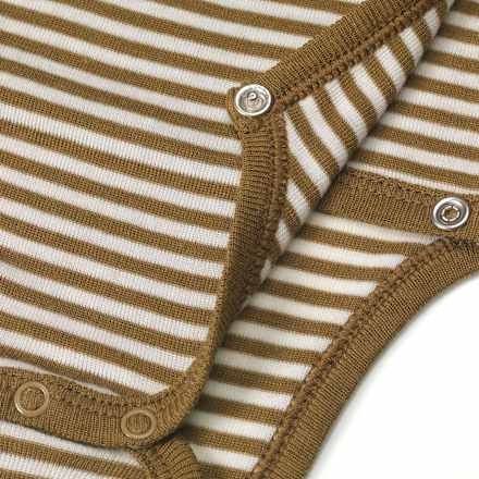 Wickelbody aus Bio-Wolle und Seide, weiß & olivgrün, Gr. 74/80 ALANA