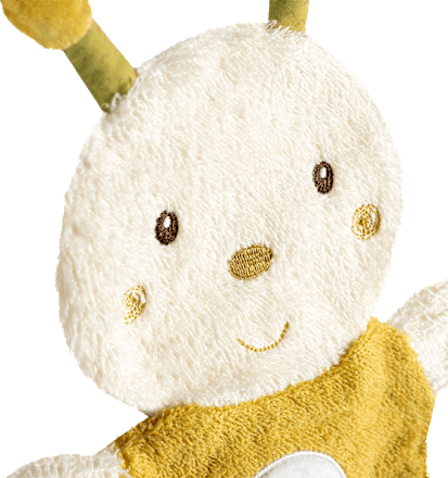 Waschhandschuh Biene gelb/weiß fehn