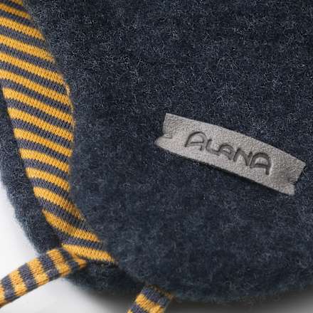 Baby Mütze, Gr. 44/45, mit Bio-Schurwolle, blau ALANA