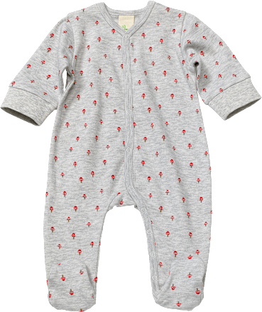 Baby Schlafanzug, Gr. 62/68, aus Bio-Baumwolle, grau ALANA