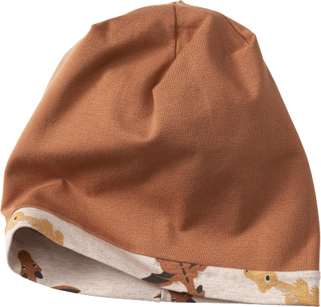 Mütze zum Wenden mit Dino-Muster, beige, Gr. 50/51 ALANA
