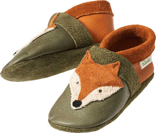Lederschuhe mit Fuchs-Motiv, grün, Gr.22/23 ALANA